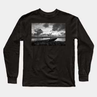 December Daybreak in Northumberland (B&W) Long Sleeve T-Shirt